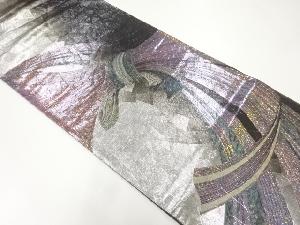 貴秀螺鈿箔置き束ね熨斗模様袋帯